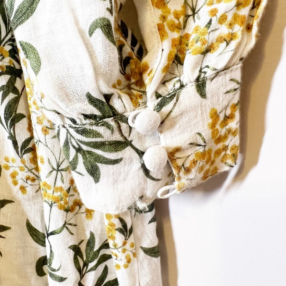 Agua by Agua Bendita Curuba Floral-Print Linen Mini Dress Sz Med - Picture 8 of 13